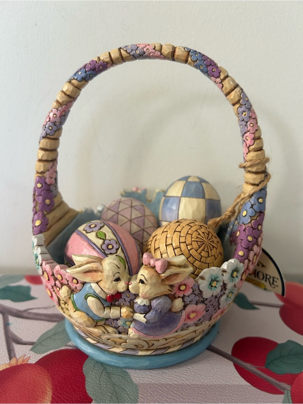 Jim Shore 2007 “Spring Hop" Easter Basket w 4 Eggs Model #4010470